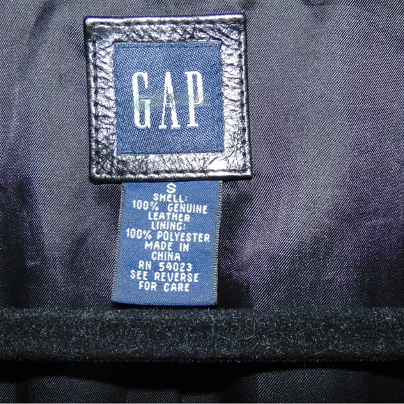 GAP Black Leather Jacket - Picture 3 of 4